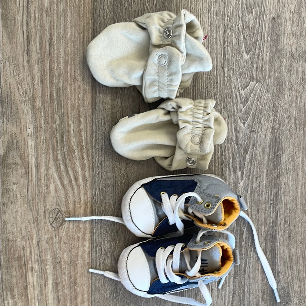 Zutano and Converse All Star Sneakers and baby Booties Set